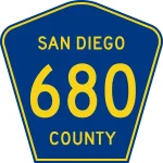 San Diego County California's Hwy 680 sign