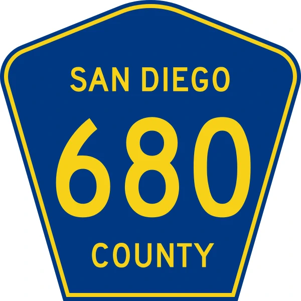 Hwy 680 sign for San Diego County Birth Certificate page